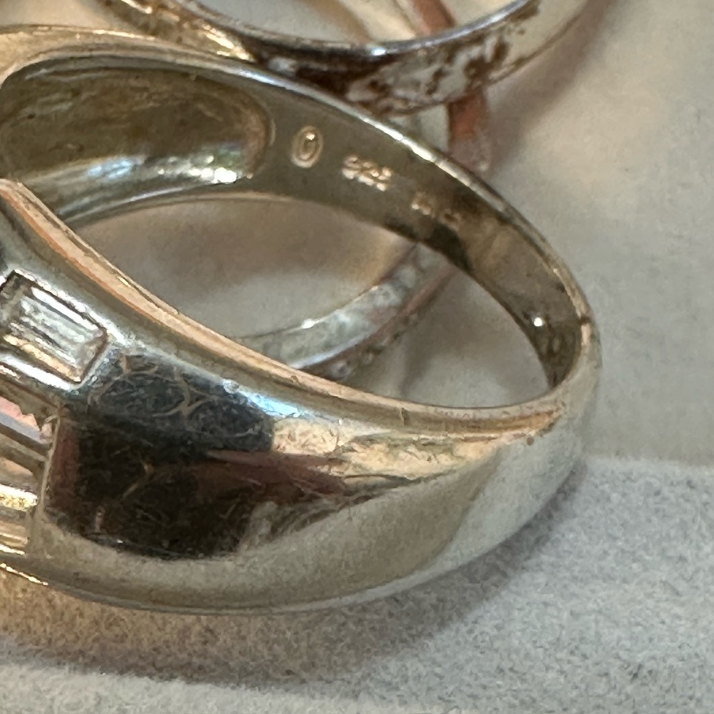 🌻Sophisticated Silver Ring with Marquise Diamond and Geometric Design - Picture 7 of 7